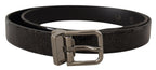 Dolce & Gabbana Black Leather Vernice Metal Buckle Belt - Maison Luxe