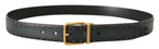 Dolce & Gabbana Green Perforated Leather Brass Metal Belt - Maison Luxe