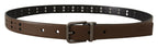 Dolce & Gabbana Dark Brown Perforated Leather Metal Belt - Maison Luxe