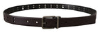 Dolce & Gabbana Burgundy Leather Perforated Metal Buckle Belt - Maison Luxe