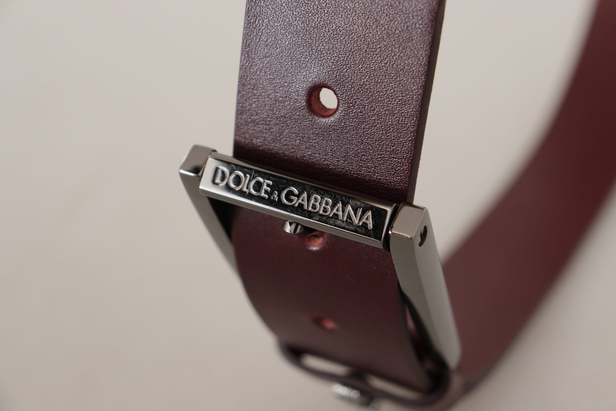 Dolce & Gabbana Brown Leather Silver Metal Crown Buckle Belt - Maison Luxe