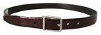 Dolce & Gabbana Brown Patent Leather Silver Metal Buckle Belt - Maison Luxe