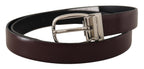 Dolce & Gabbana Solid Brown Leather Silver Metal Belt - Maison Luxe