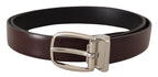 Dolce & Gabbana Solid Brown Leather Silver Metal Belt - Maison Luxe