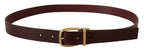 Dolce & Gabbana Brown Leather Classic Gold Metal Buckle Belt - Maison Luxe