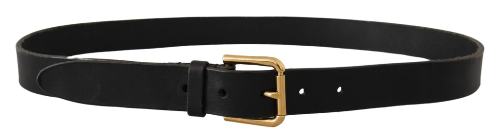 Dolce & Gabbana Brown Classic Leather Gold Metal Buckle Belt - Maison Luxe