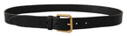 Dolce & Gabbana Brown Classic Leather Gold Metal Buckle Belt - Maison Luxe