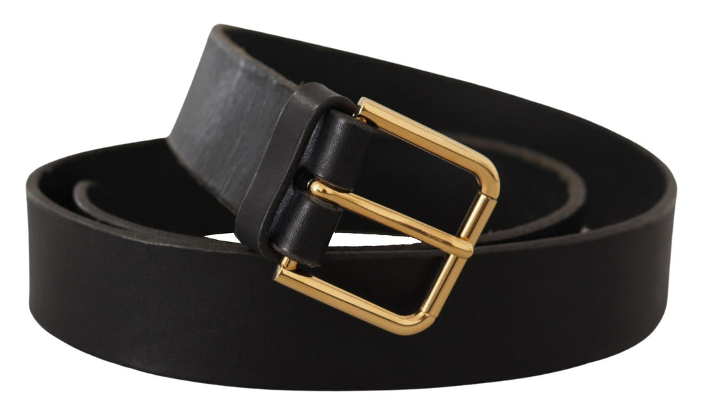Dolce & Gabbana Brown Gold Metal Logo Buckle Calf Leather Belt - Maison Luxe