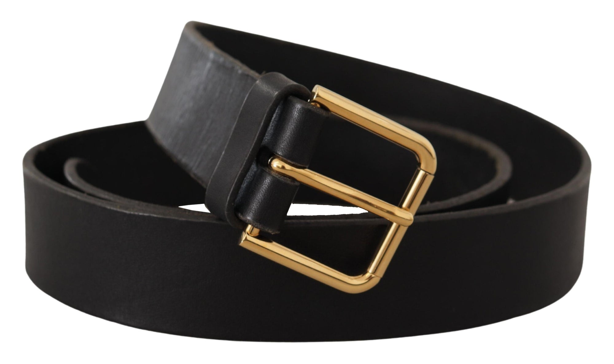 Dolce & Gabbana Brown Gold Metal Logo Buckle Calf Leather Belt - Maison Luxe