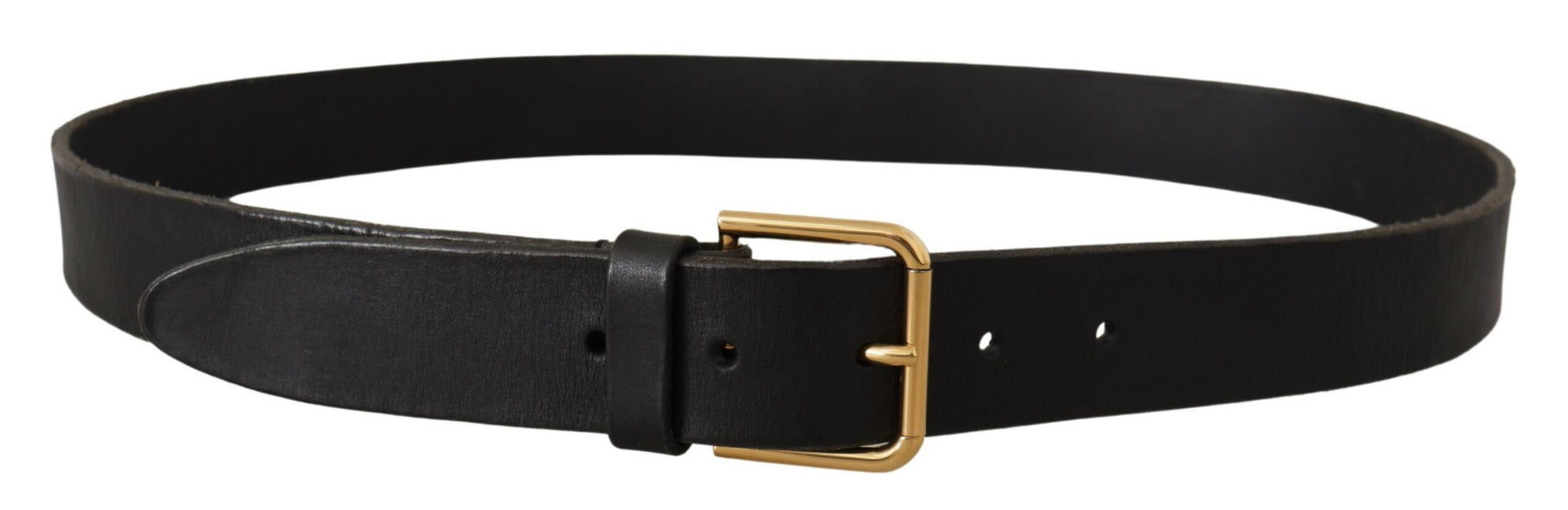 Dolce & Gabbana Brown Gold Metal Logo Buckle Calf Leather Belt - Maison Luxe