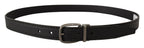 Dolce & Gabbana Black Leather Metal Logo Buckle Belt - Maison Luxe
