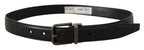 Dolce & Gabbana Black Calf Leather Logo Metal Buckle Belt - Maison Luxe