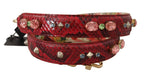 Dolce & Gabbana Red Exotic Leather Crystals Reversible Shoulder Strap