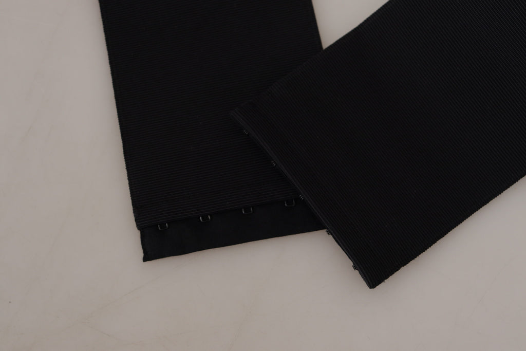 Dolce & Gabbana Black Silk Brass Crystal Embellished Waist Belt - Maison Luxe