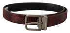 Dolce & Gabbana Red Exotic Leather Metal Logo Buckle Belt - Maison Luxe
