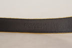 Dolce & Gabbana Mustard Velvet Gold Logo Engraved Metal Buckle Belt - Maison Luxe