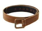 Dolce & Gabbana Brown Velvet Bronze Vintage Logo Metal Buckle Belt - Maison Luxe