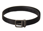 Dolce & Gabbana Black Calfskin Leather Vintage Metal Buckle Belt - Maison Luxe
