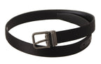 Dolce & Gabbana Black Calfskin Leather Vintage Metal Buckle Belt - Maison Luxe