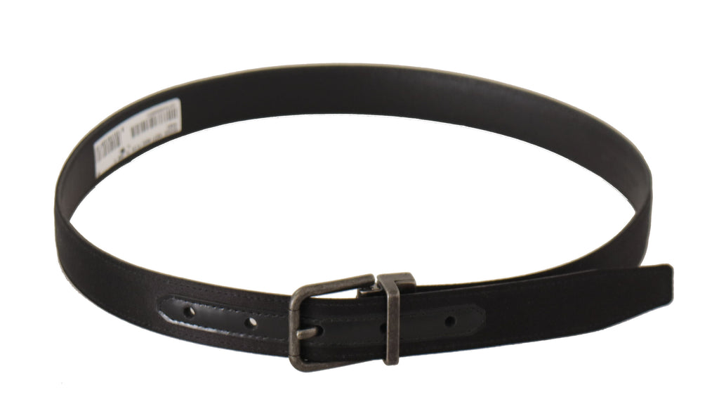 Dolce & Gabbana Black Calfskin Leather Vintage Metal Buckle Belt - Maison Luxe