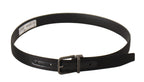 Dolce & Gabbana Black Calfskin Leather Vintage Metal Buckle Belt - Maison Luxe