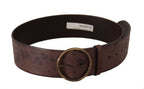 Dolce & Gabbana Dark Brown Wide Calf Leather Logo Round Buckle Belt - Maison Luxe