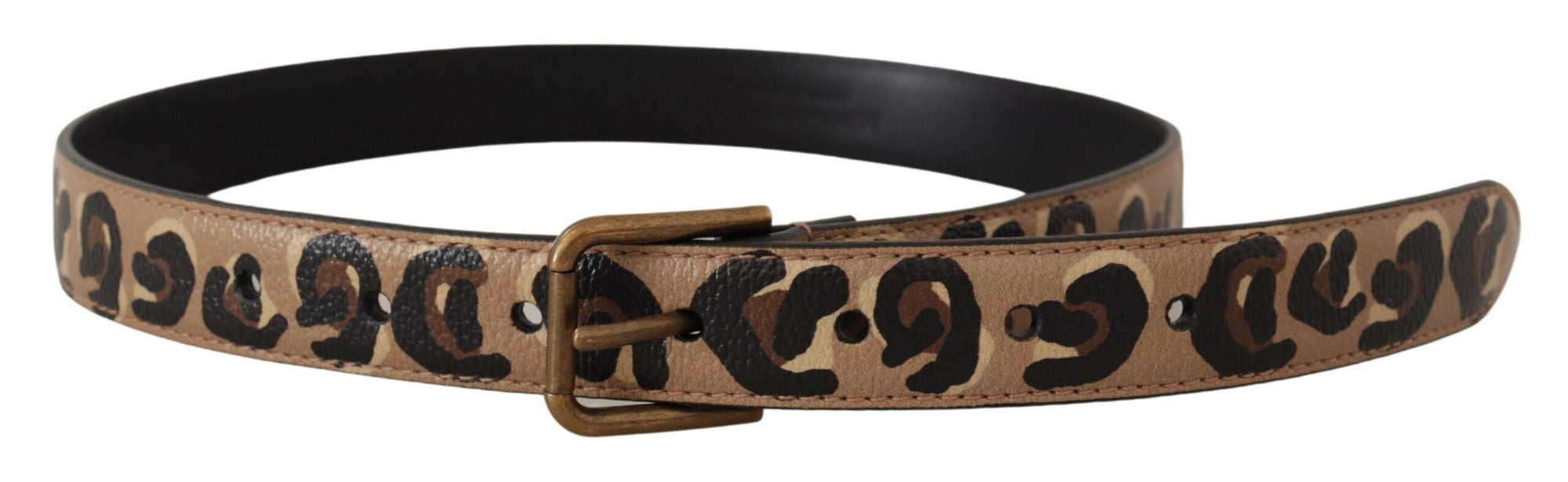 Dolce & Gabbana Brown Leopard Print Vintage Metal Waist Buckle Belt - Maison Luxe