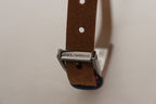 Dolce & Gabbana Brown Logo Engraved Metal Waist Buckle Belt - Maison Luxe