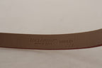 Dolce & Gabbana Brown Logo Engraved Metal Waist Buckle Belt - Maison Luxe