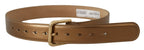Dolce & Gabbana Bronze Leather Gold Logo Engraved Waist Buckle Belt - Maison Luxe