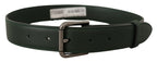 Dolce & Gabbana Army Green Leather Logo Metal Waist Buckle Belt - Maison Luxe