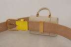 Dolce & Gabbana Yellow Leather Devotion Heart Micro Bag Headphones Belt - Maison Luxe