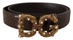 Dolce & Gabbana Brown Amore Animal Print Exotic Leather Logo Buckle Belt - Maison Luxe