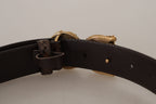 Dolce & Gabbana Brown Amore Animal Print Exotic Leather Logo Buckle Belt - Maison Luxe