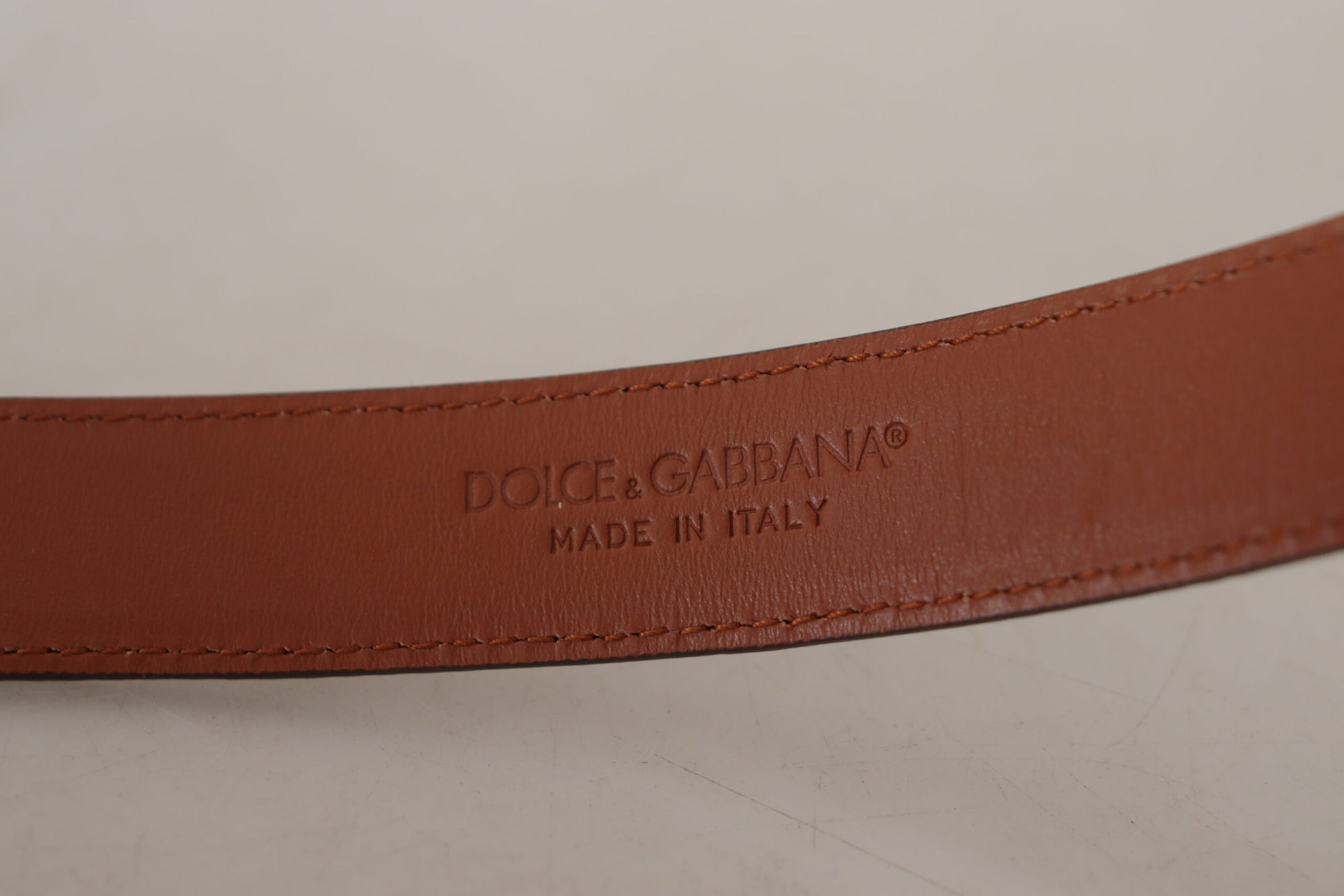 Dolce & Gabbana Brown Leopard Embossed Leather Buckle Belt - Maison Luxe