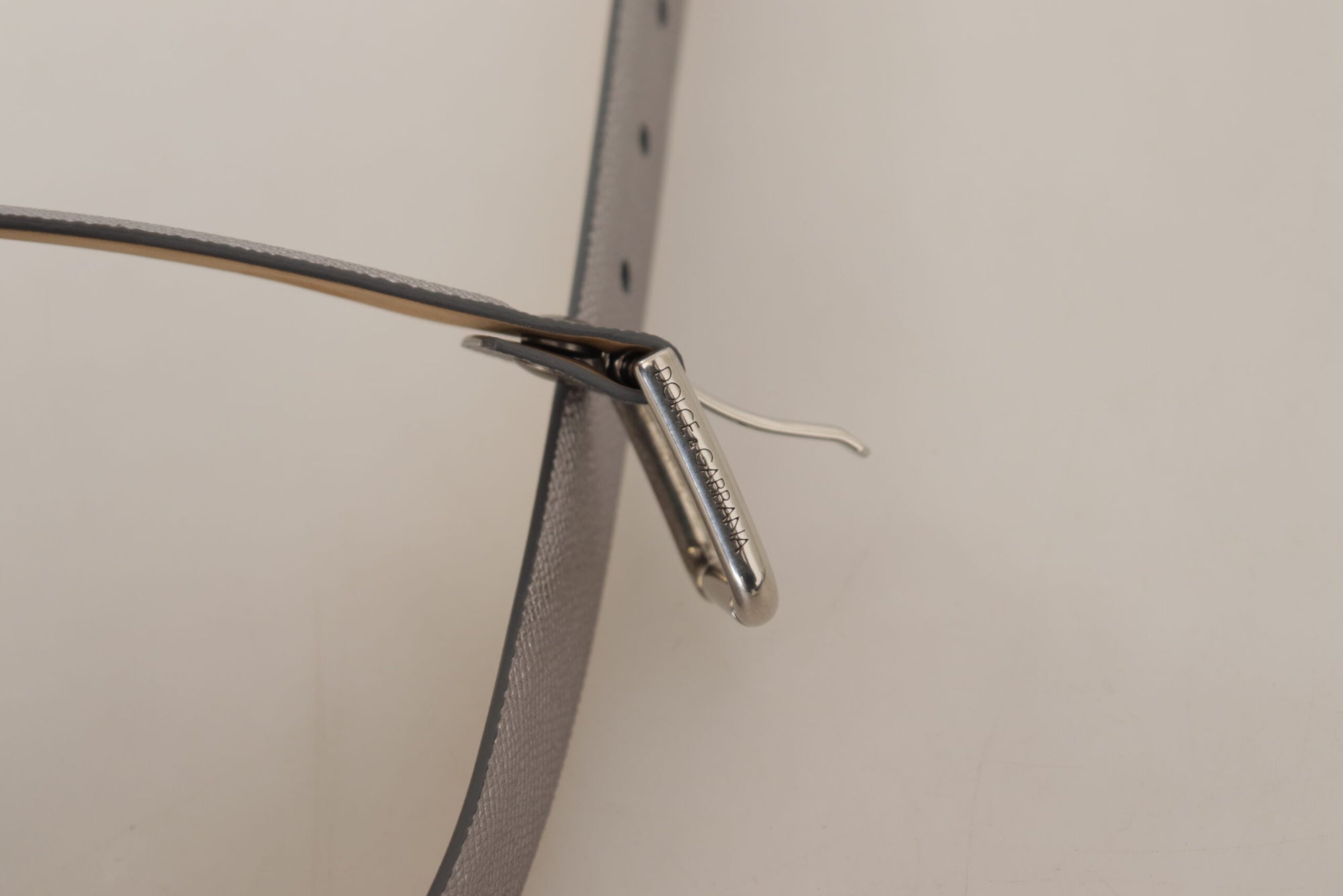 Dolce & Gabbana Metallic Silver Leather Metal Waist Buckle Belt - Maison Luxe