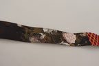 Dolce & Gabbana Multicolor Wide Leather Floral Gold Metal Buckle Belt - Maison Luxe