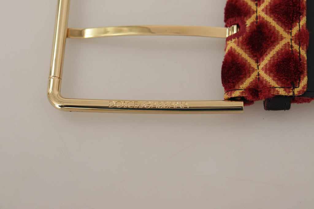 Dolce & Gabbana Multicolor Wide Leather Floral Gold Metal Buckle Belt - Maison Luxe