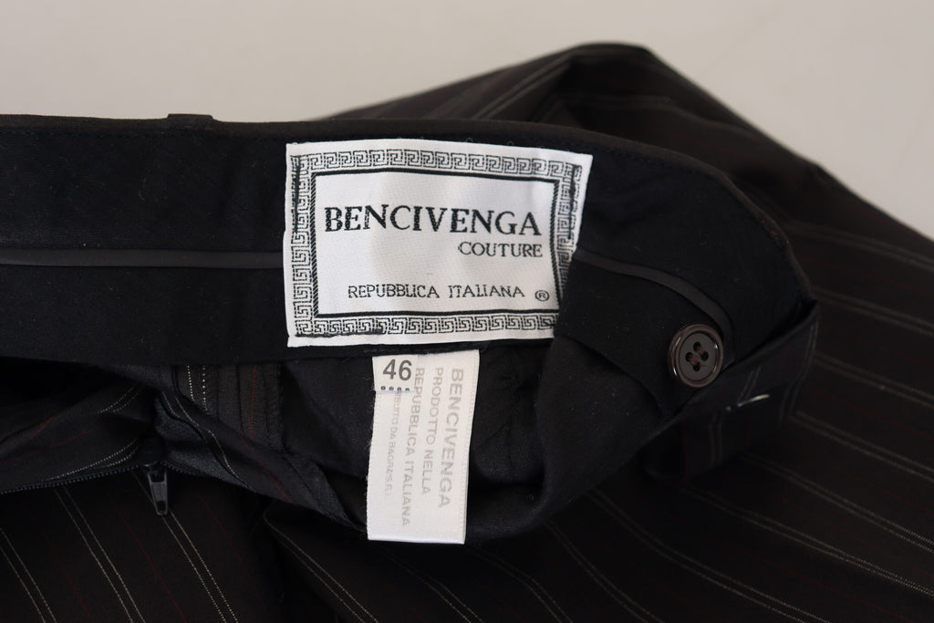 BENCIVENGA Black Stripes Viscose Dress Pants