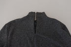 Dolce & Gabbana Dark Gray Nylon Turtleneck Pullover Sweater