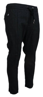 Dolce & Gabbana Grey Cotton Tapered Cotton Pants
