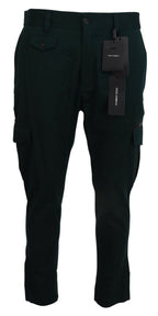 Dolce & Gabbana Green Cargo Cotton Stretch Jeans Pant