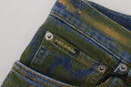 Dolce & Gabbana Blue Green Skinny Cotton Denim Jeans