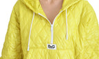 Dolce & Gabbana Yellow Nylon Quilted Hooded Pullover Jacket