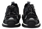 Dolce & Gabbana Black Mesh Sorrento Trekking Sneakers Shoes