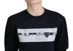 Philippe Model Black Printed Long Sleeves Pullover Sweater