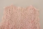 Dolce & Gabbana Pink Floral Lace Sleeveless Tank Blouse Top