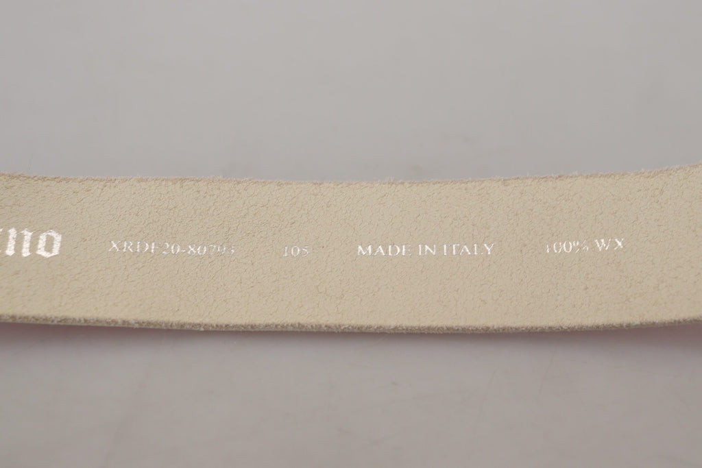 John Galliano Pink Leather Letter Logo Round Buckle Waist Belt - Maison Luxe