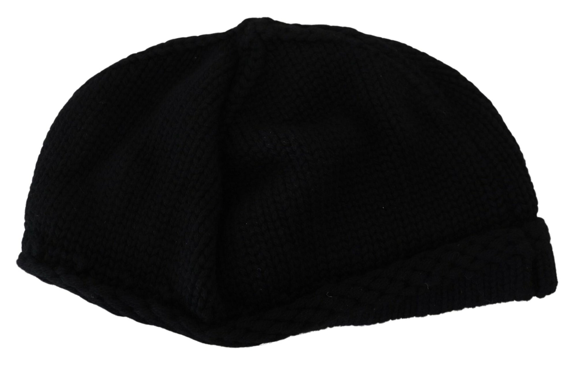 Dolce & Gabbana Black Virgin Wool Women Winter Beanie Cap Hat - Maison Luxe