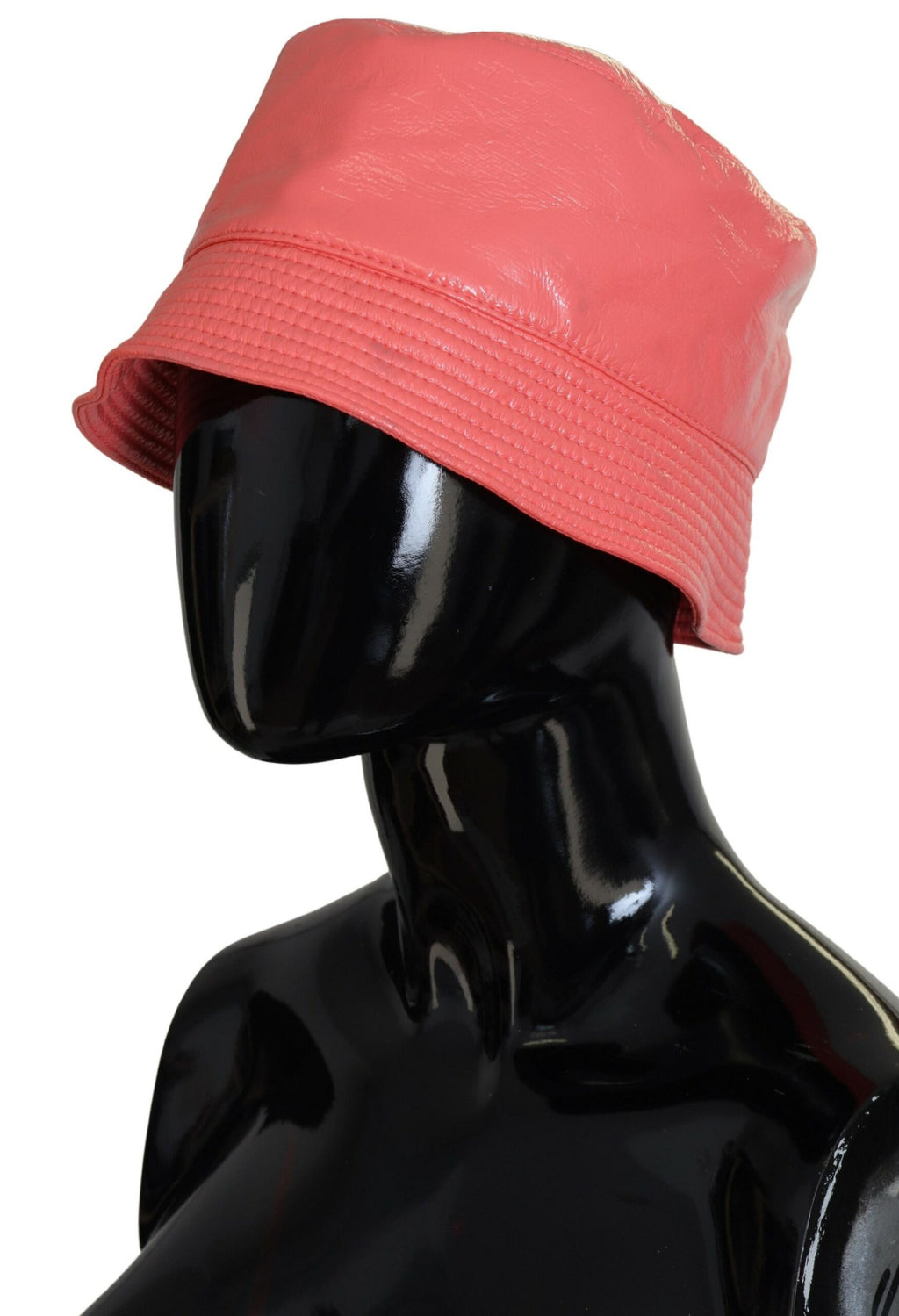 Dolce & Gabbana Peach Quilted Faux Leather Women Bucket Cap Hat - Maison Luxe
